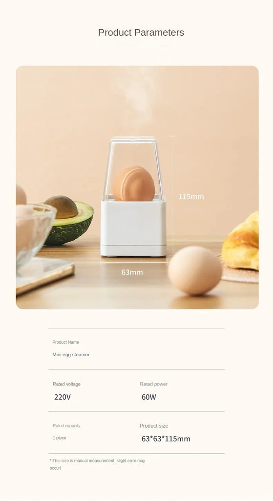 220V Portable Egg Boiler and Steamer with Automatic Power Off for Home and Office Use
