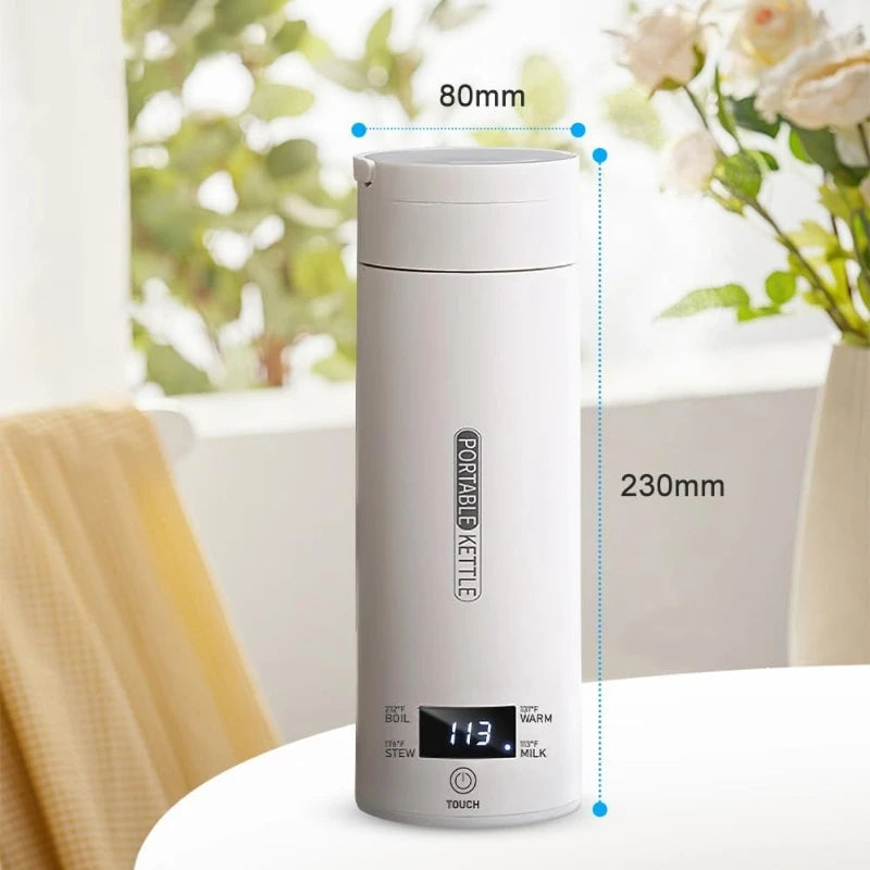500ml Mini Kettle Electric Travel Kettle 4 Temperatures Portable Kettle Fast Heating Cup for Coffee and Tea
