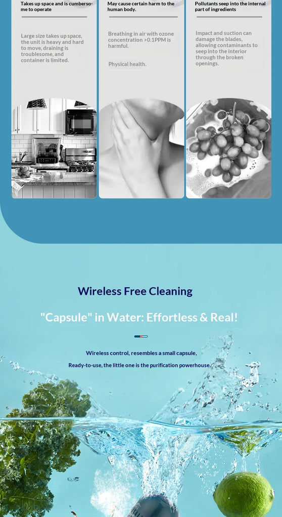 3000mAh Fruit and Vegetable Cleaning Machine Multifunctional Vegetable Cleaning Machine Fruit Cleaning Device for Fruits Veggies