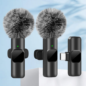 K60 NEW Wireless Lavalier Microphone Audio Video Recording Mini Mic For iPhone Android Laptop Gaming Mobile Phone Microphone