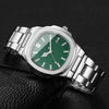 Luxury Men Business Watches Fashion Square Dial Stainless Steel Strap Quartz Watch with Calendar For Mens Clock（Without Box）