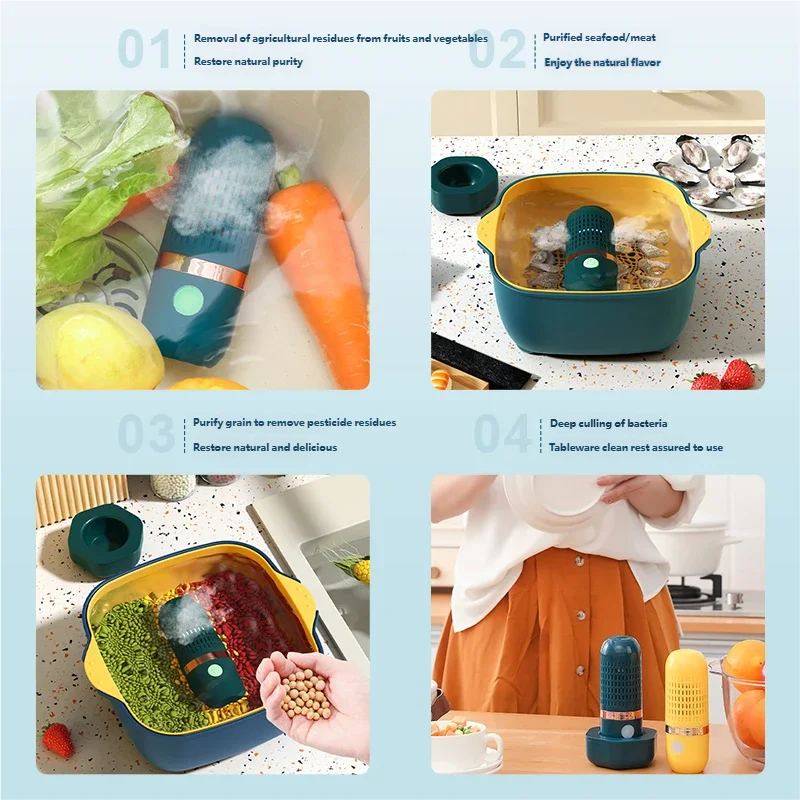 3000mAh Fruit and Vegetable Cleaning Machine Multifunctional Vegetable Cleaning Machine Fruit Cleaning Device for Fruits Veggies