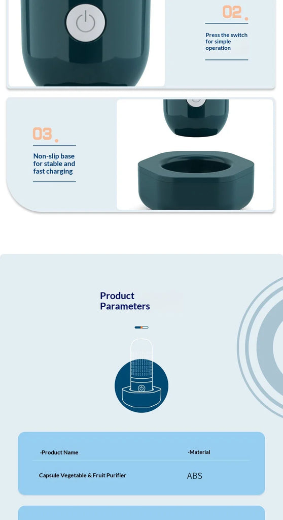 3000mAh Fruit and Vegetable Cleaning Machine Multifunctional Vegetable Cleaning Machine Fruit Cleaning Device for Fruits Veggies