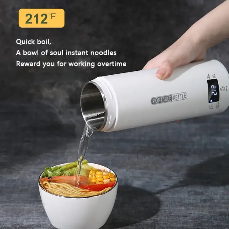 500ml Mini Kettle Electric Travel Kettle 4 Temperatures Portable Kettle Fast Heating Cup for Coffee and Tea